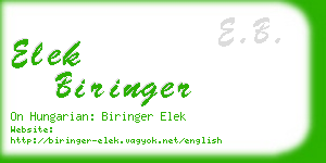 elek biringer business card